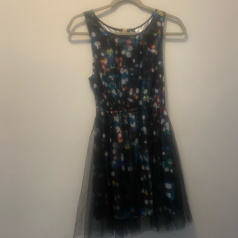 Dress with Tulle Overlay